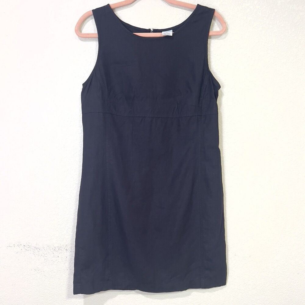 Old Navy Women’s Butter Blue  Linen Shift Dress Lined Back Zip Y2K Minimalist 8